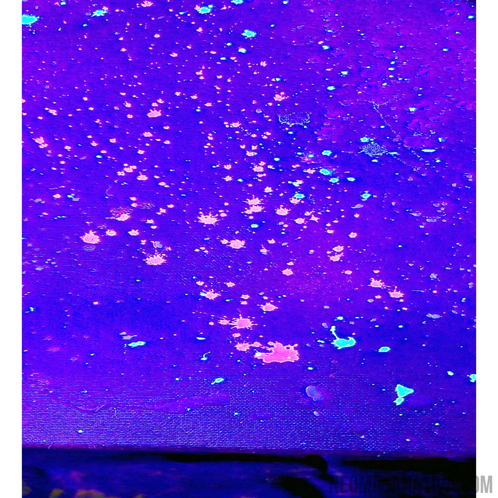 Planets Of Neon Light Spray Paint Blacklight Reactive on 16"x20" Stretched Canvas