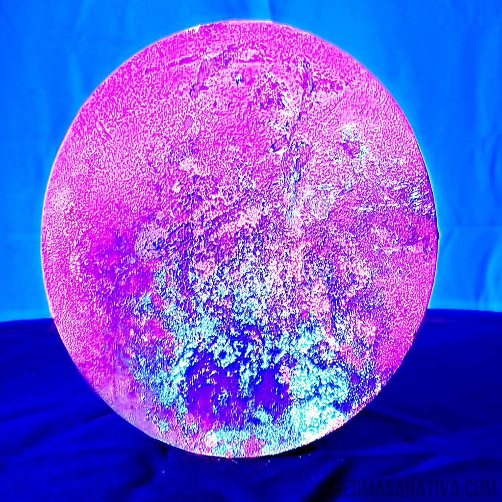 Exotic Exo Planet Neon Spray Paint Blacklight Reactive On 8" Stretched Canvas Round