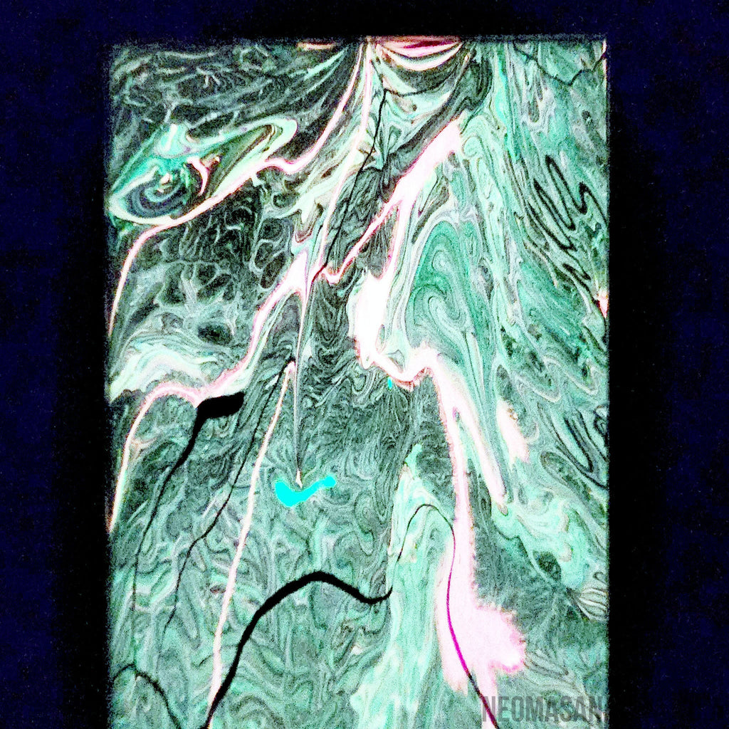 Magic Pink Lightning Acrylic Pour Art In Framed 5"x7" Flat Canvas Black Light Reactive And Glow In The Dark