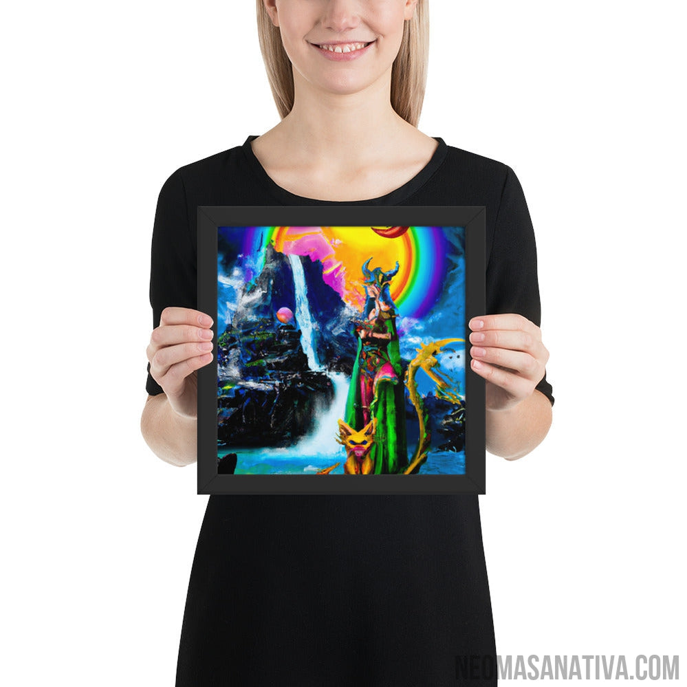 Goddess of the Rainbow Spell Sky Framed Photo Paper Poster