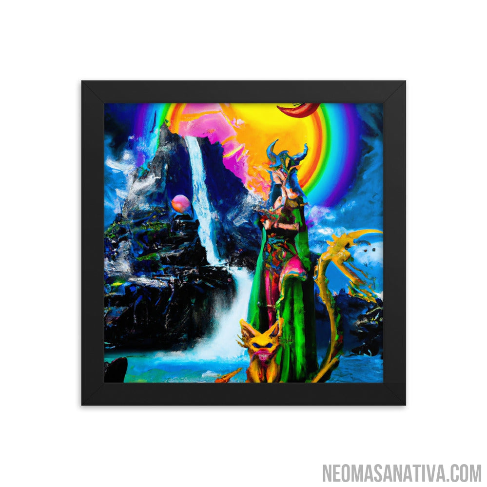 Goddess of the Rainbow Spell Sky Framed Photo Paper Poster