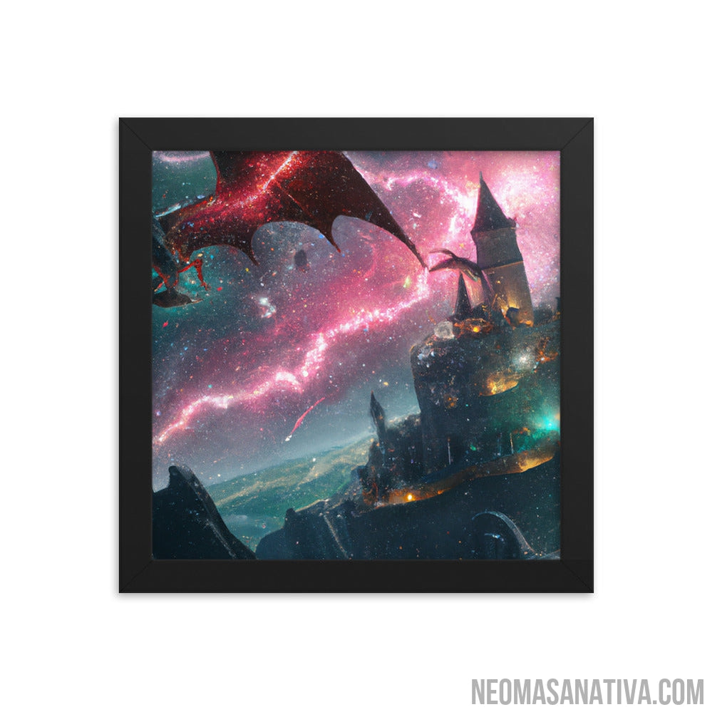 Galactic Storm Dragon Framed Photo Paper Poster
