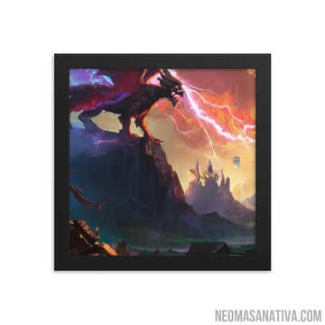 The Red Dragon Of Elemental Power Framed Photo Paper Poster