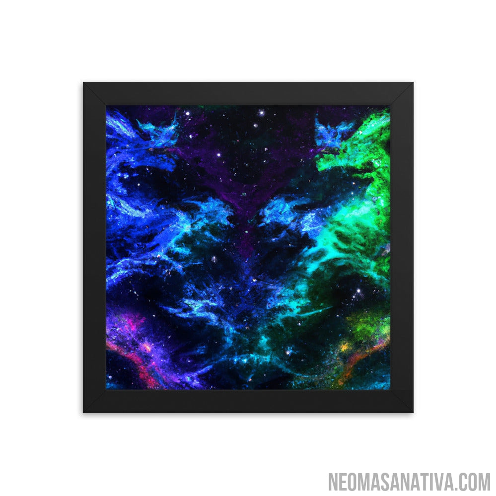 Neon Dragons of the Night Framed Photo Paper Poster