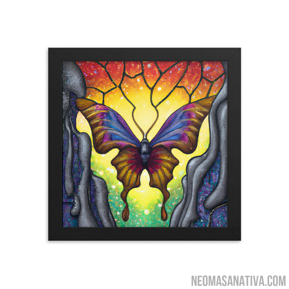 Butterfly In The Sunset Framed Photo Paper Poster