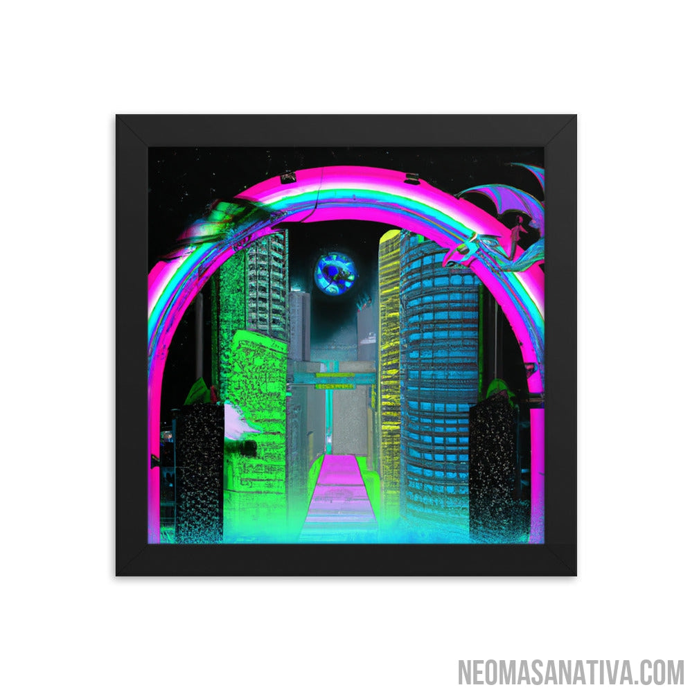 Mythical Neon Nights Framed Photo Paper Poster