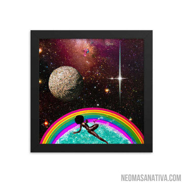 Swimming In The Rainbow Void Framed Photo Paper Poster