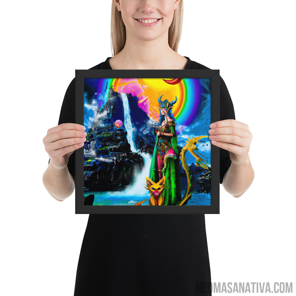 Goddess of the Rainbow Spell Sky Framed Photo Paper Poster