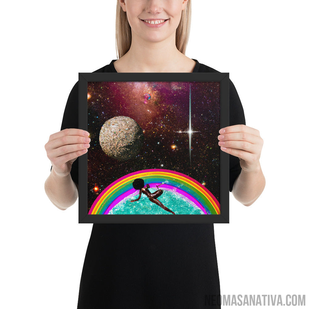 Swimming In The Rainbow Void Framed Photo Paper Poster