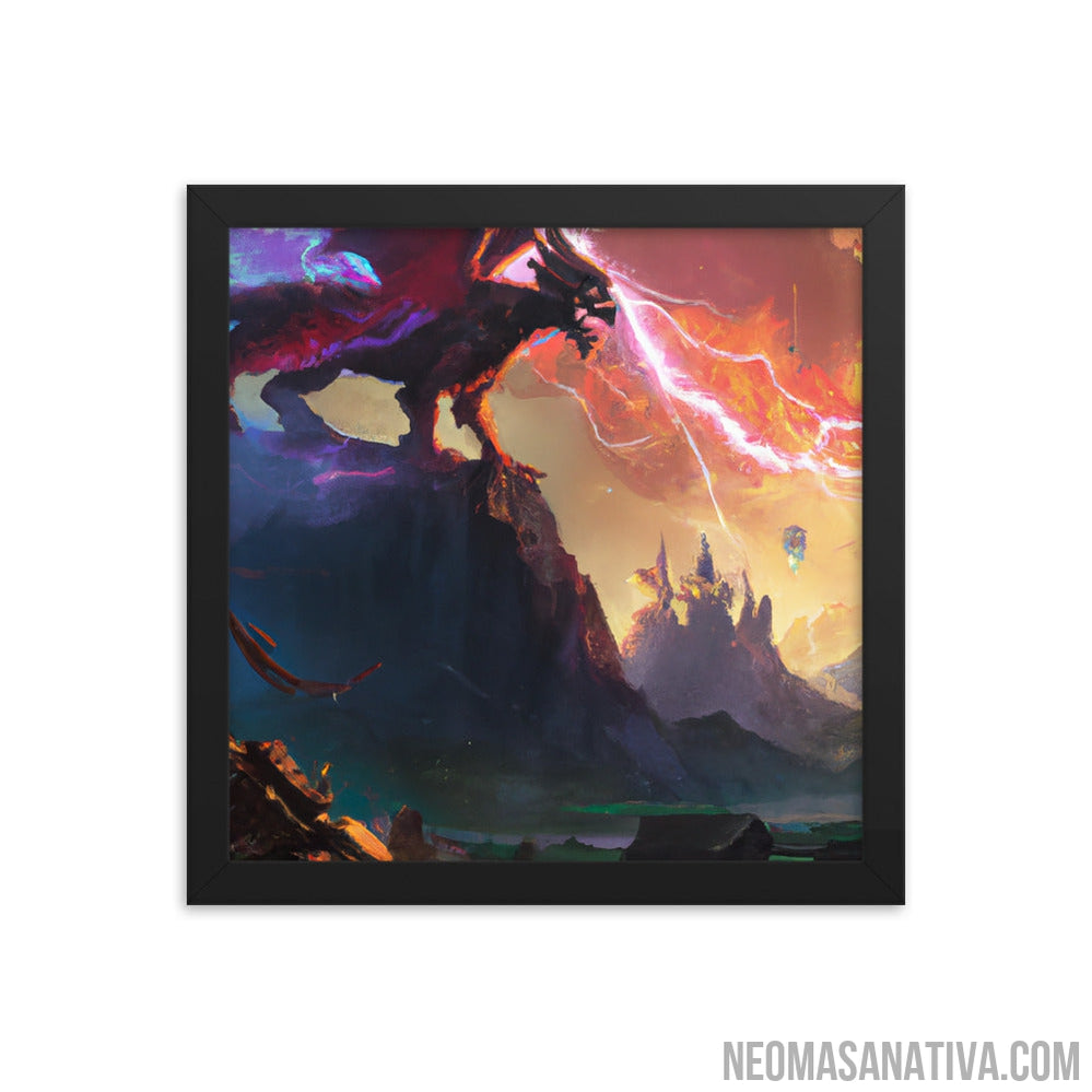 The Red Dragon Of Elemental Power Framed Photo Paper Poster