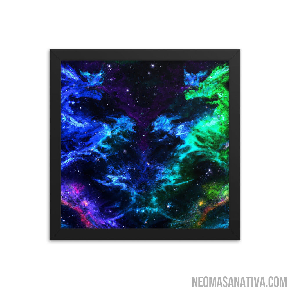 Neon Dragons of the Night Framed Photo Paper Poster