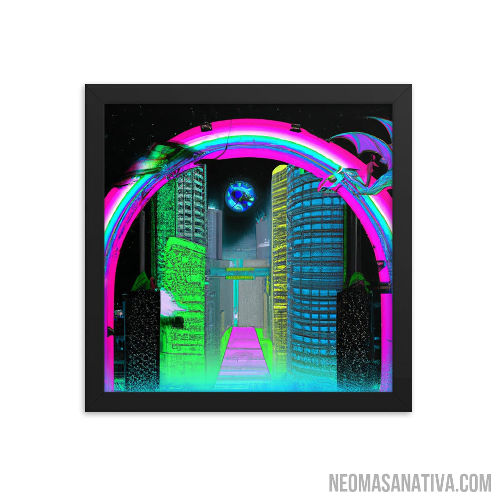 Mythical Neon Nights Framed Photo Paper Poster