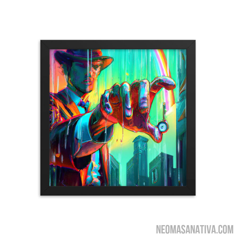 Reaching Out in a Cyberpunk World Framed Photo Paper Poster