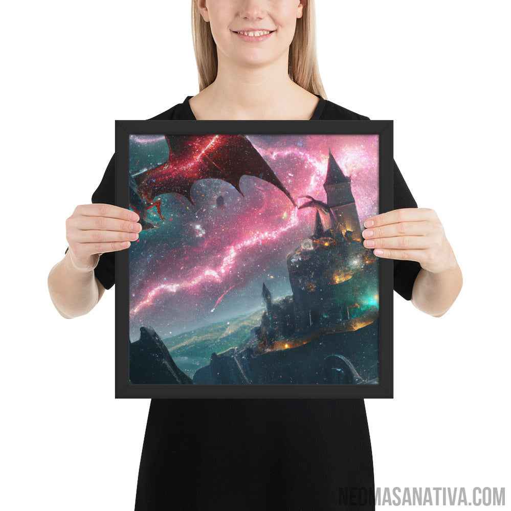 Galactic Storm Dragon Framed Photo Paper Poster