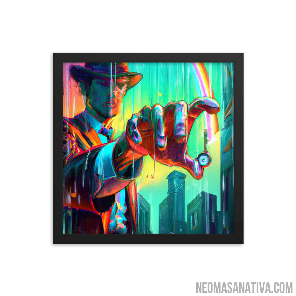 Reaching Out in a Cyberpunk World Framed Photo Paper Poster