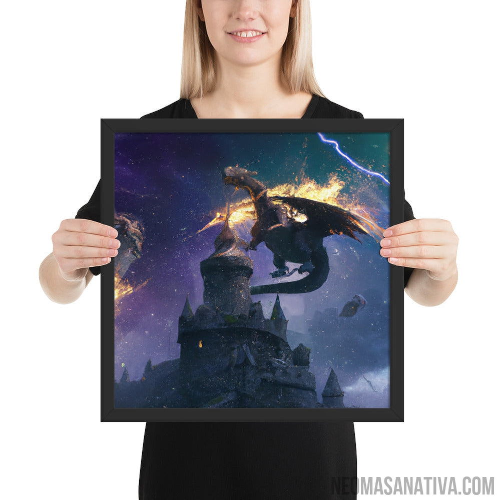 Dragon Guardian Of The Storms Framed Photo Paper Poster