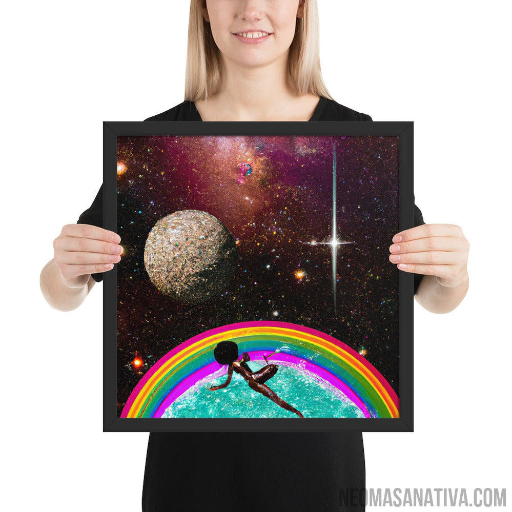 Swimming In The Rainbow Void Framed Photo Paper Poster