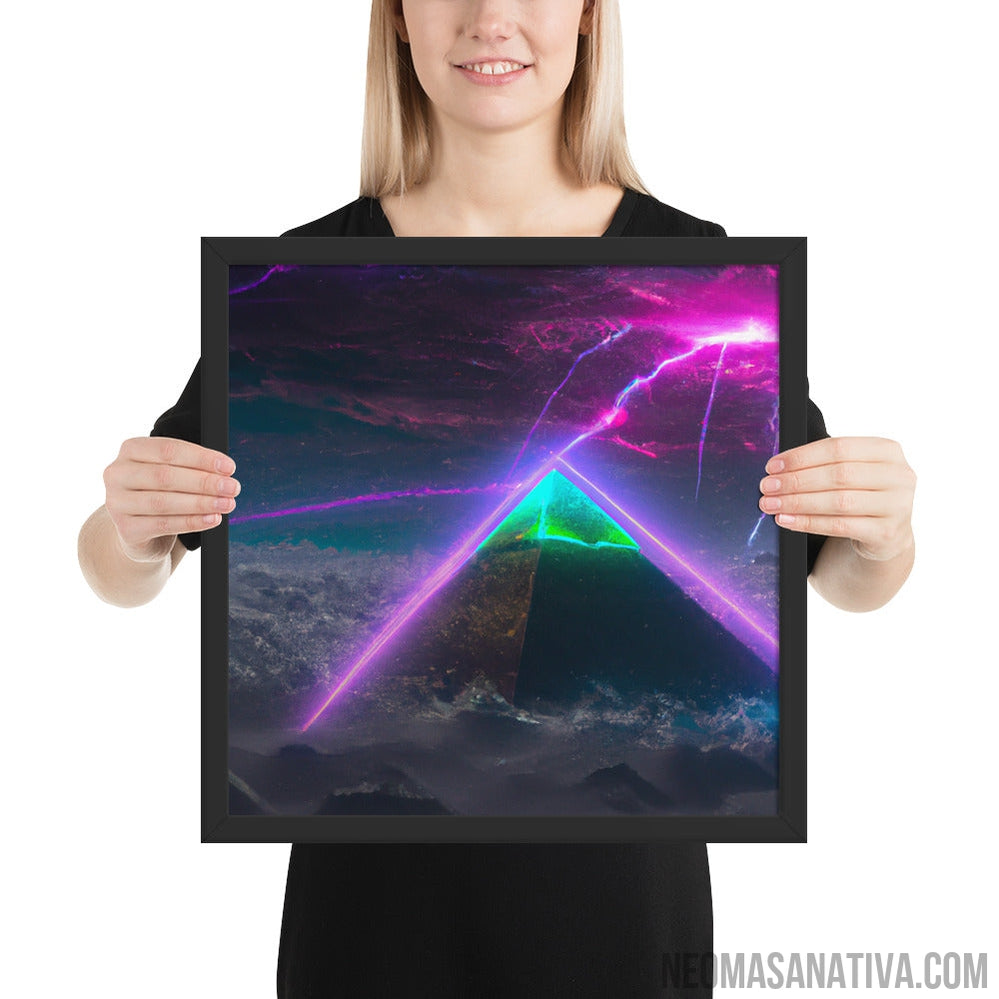 The Glowing Desert Pyramid Framed Photo Paper Poster