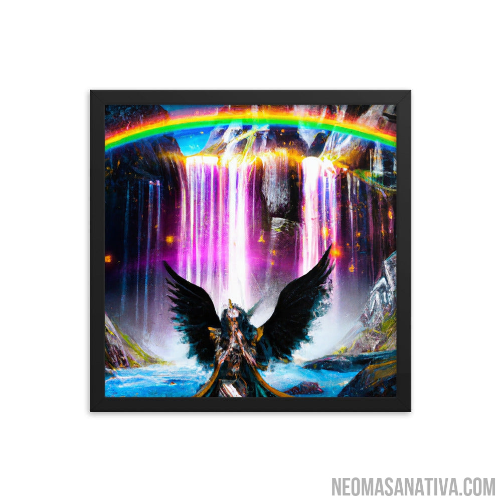 Mystic Goddess Of The Rainbow Waterfall Framed Photo Paper Poster