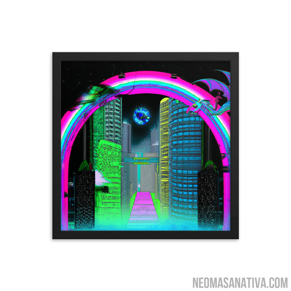 Mythical Neon Nights Framed Photo Paper Poster