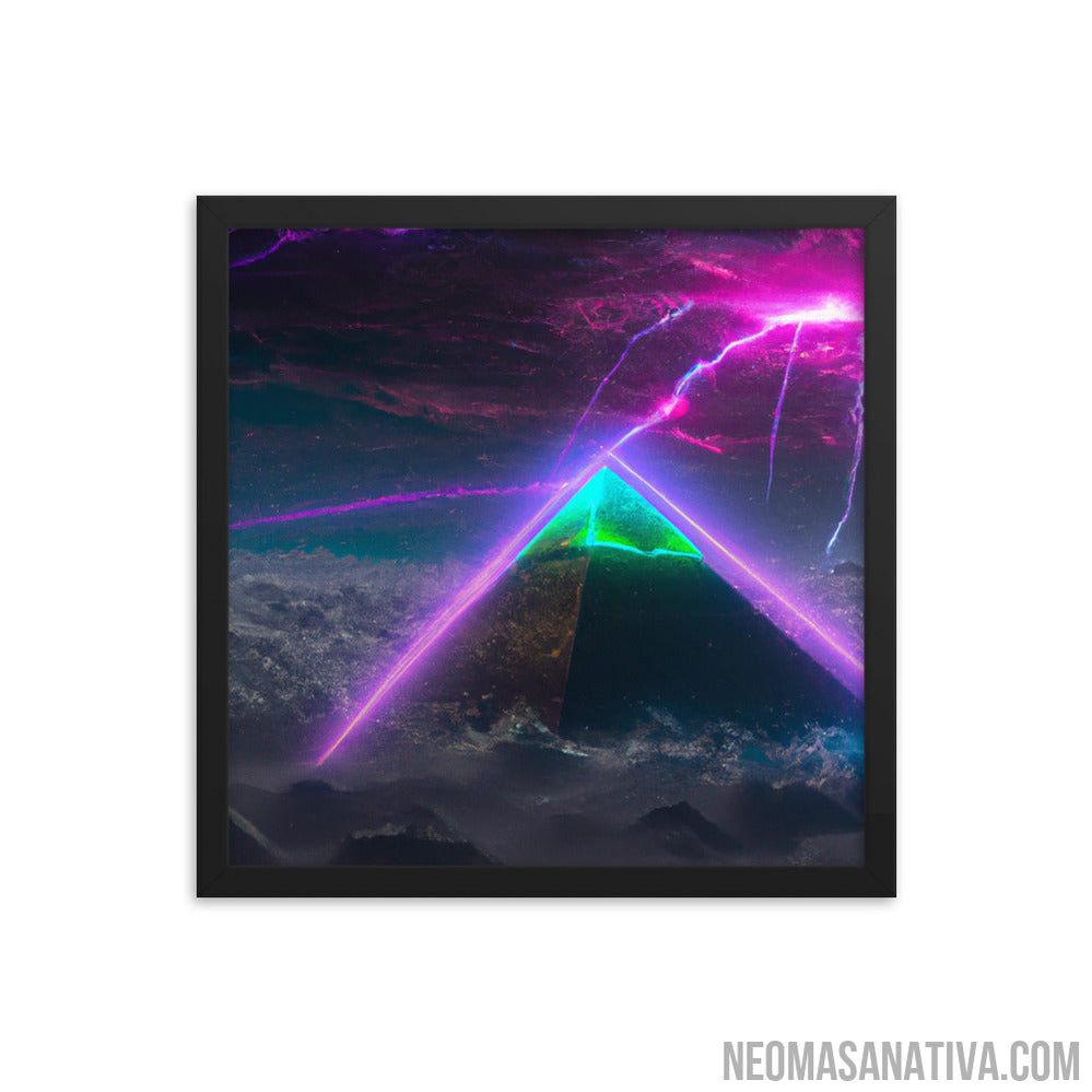 The Glowing Desert Pyramid Framed Photo Paper Poster