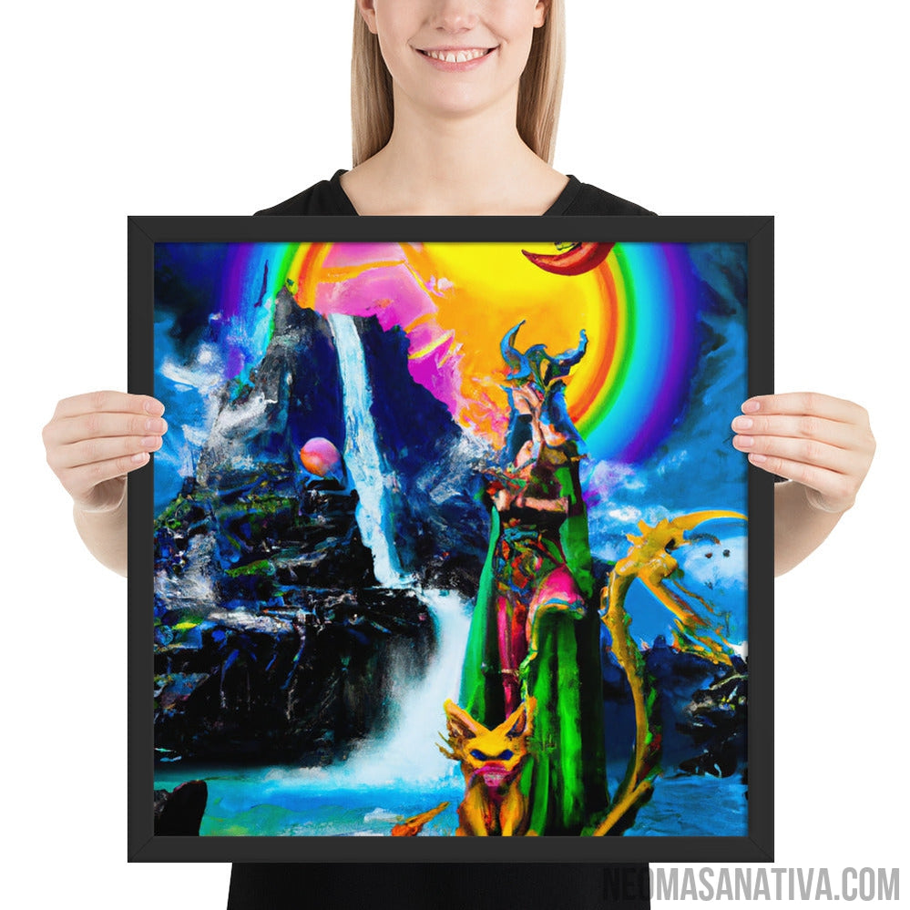 Goddess of the Rainbow Spell Sky Framed Photo Paper Poster