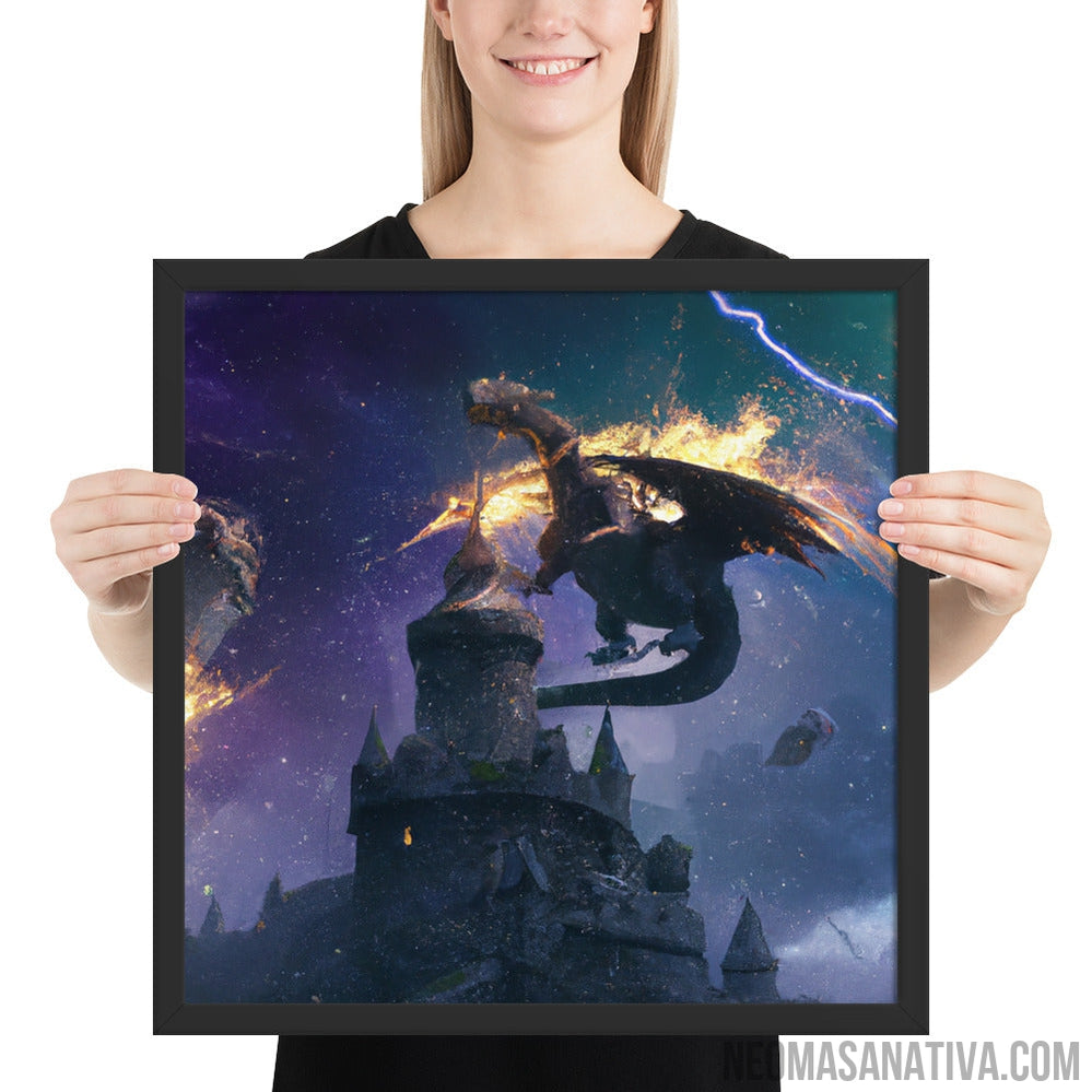 Dragon Guardian Of The Storms Framed Photo Paper Poster