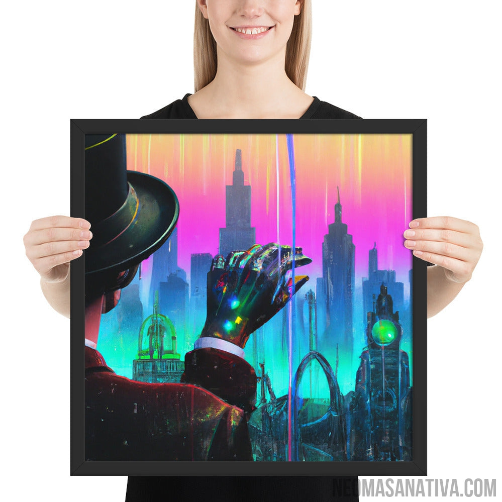 New Age Cyber Dream Hand Framed Photo Paper Poster