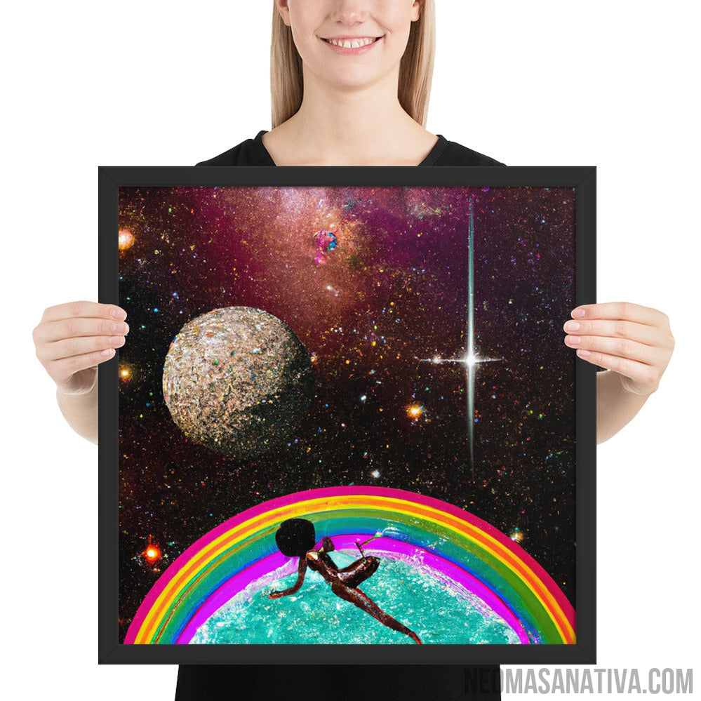 Swimming In The Rainbow Void Framed Photo Paper Poster