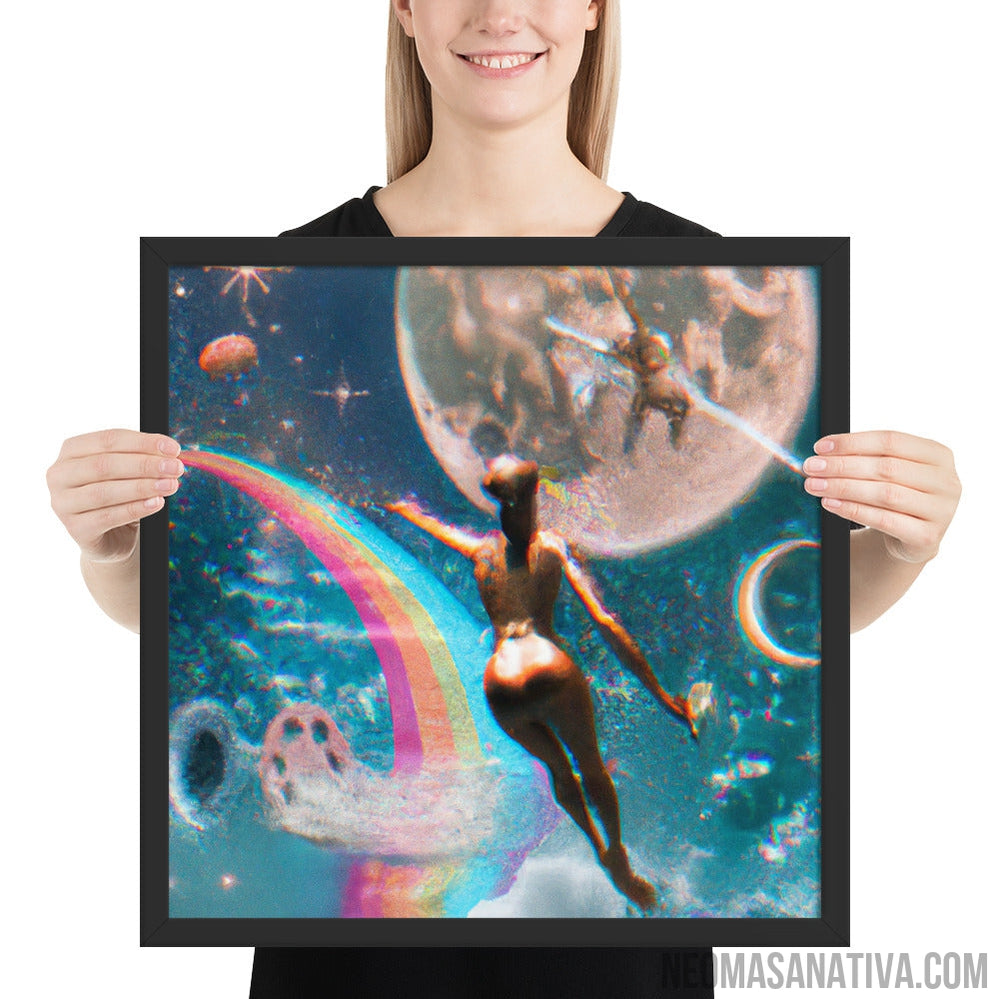 Celestial Rainbow Pool Framed Photo Paper Posterr