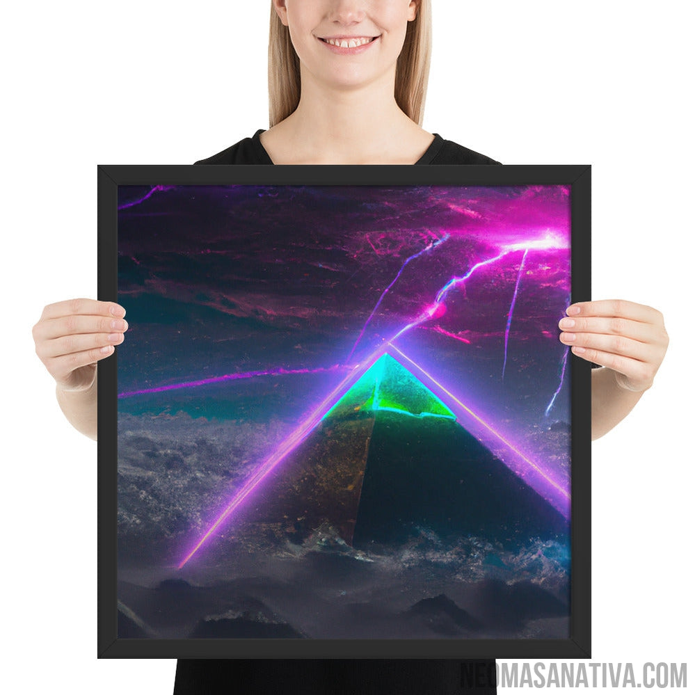 The Glowing Desert Pyramid Framed Photo Paper Poster