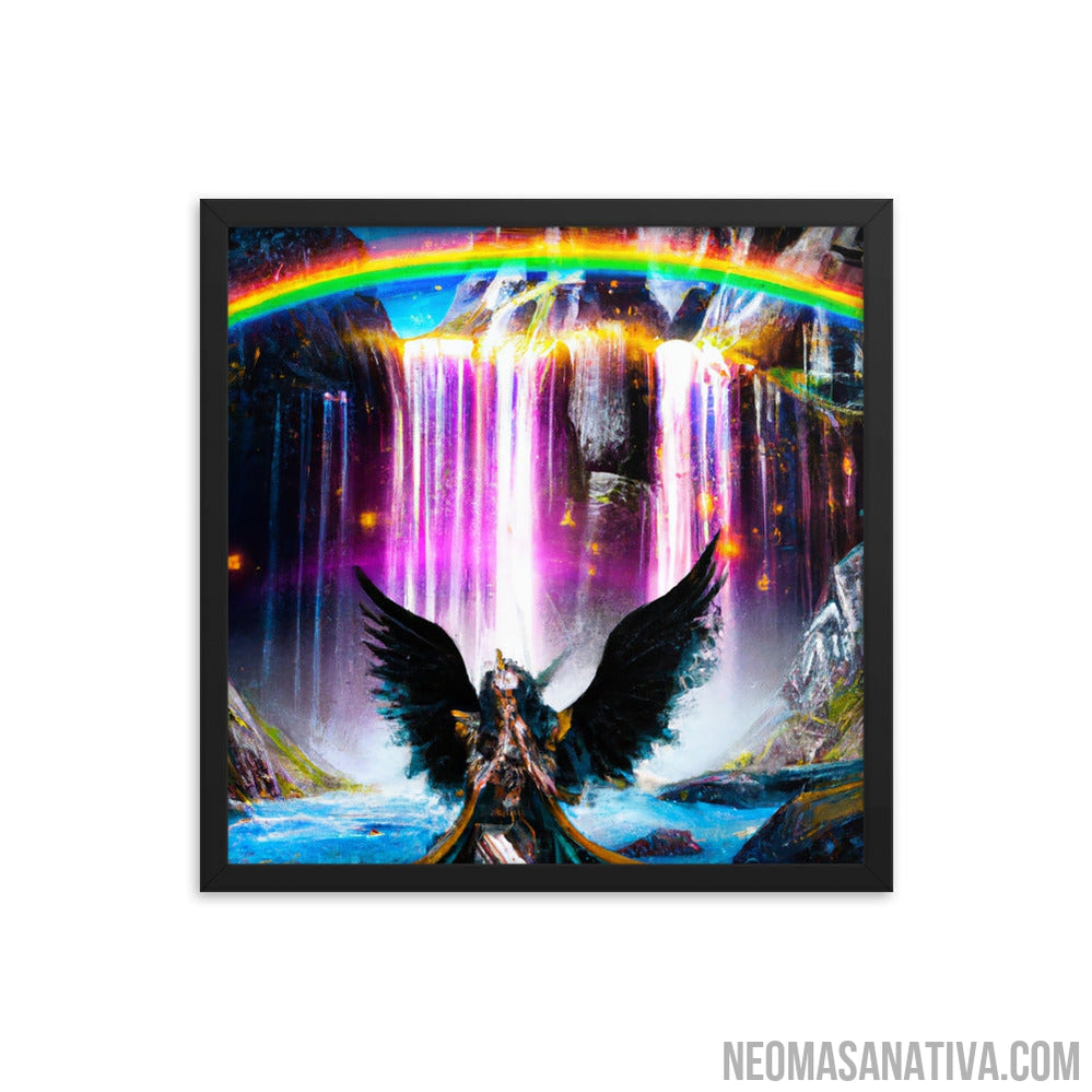 Mystic Goddess Of The Rainbow Waterfall Framed Photo Paper Poster