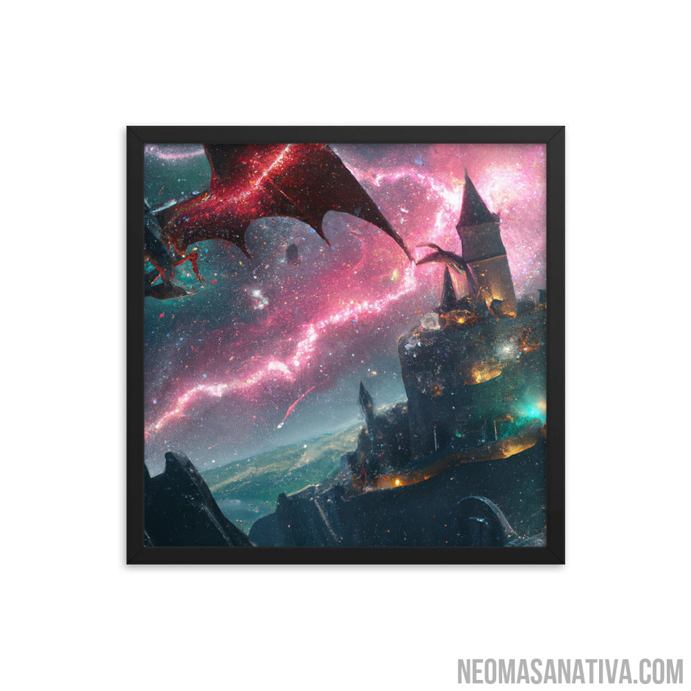 Galactic Storm Dragon Framed Photo Paper Poster