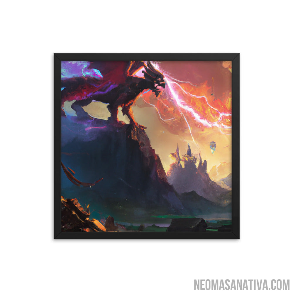 The Red Dragon Of Elemental Power Framed Photo Paper Poster