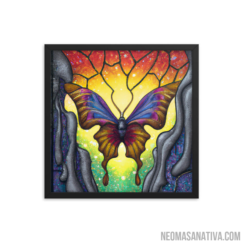 Butterfly In The Sunset Framed Photo Paper Poster