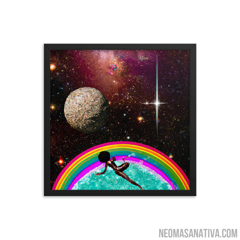 Swimming In The Rainbow Void Framed Photo Paper Poster